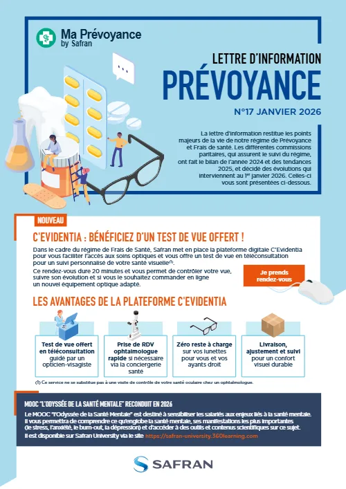 Aperçu : Lettre d’information Prévoyance Safran n°17 – janvier 2026